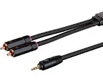 Monoprice 3.5mm to 2-Male RCA Adapter Cable 3 Feet