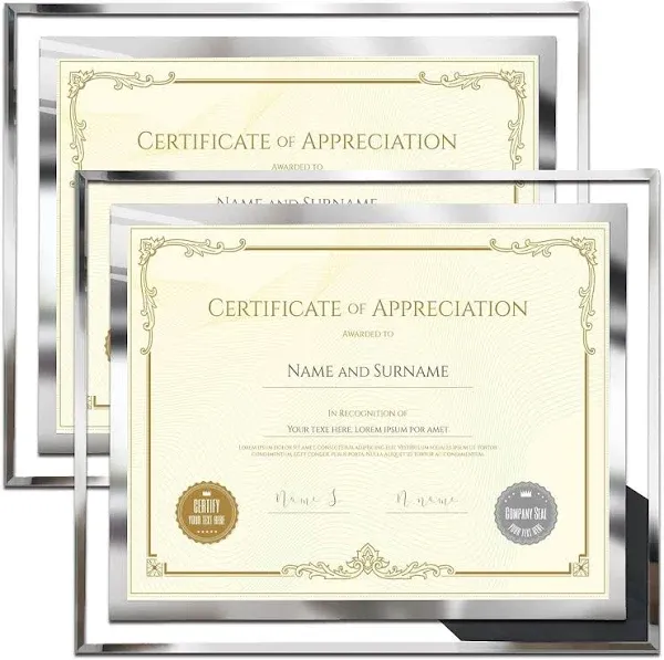 8.5 x 11 Certificate Document Frame Diploma Glass Picture Frames for Tabletop,Pa