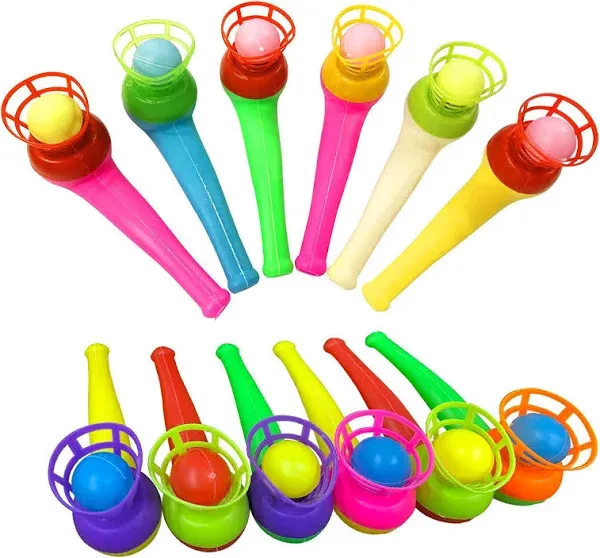 30PCS Ball Blowing Toy Floating Blow Pipe Balls for Kids Boys Girls Toys Blowing Ball Party (Random Color)