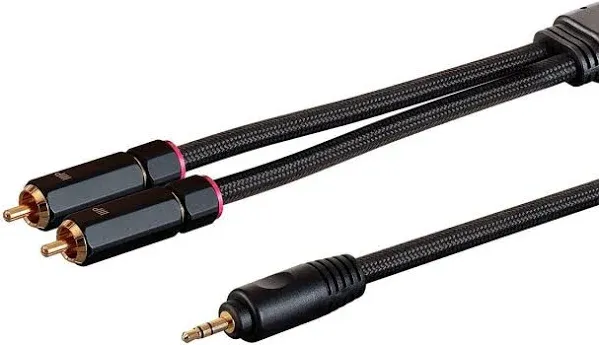 Monoprice 3.5mm to 2-Male RCA Adapter Cable 3 Feet