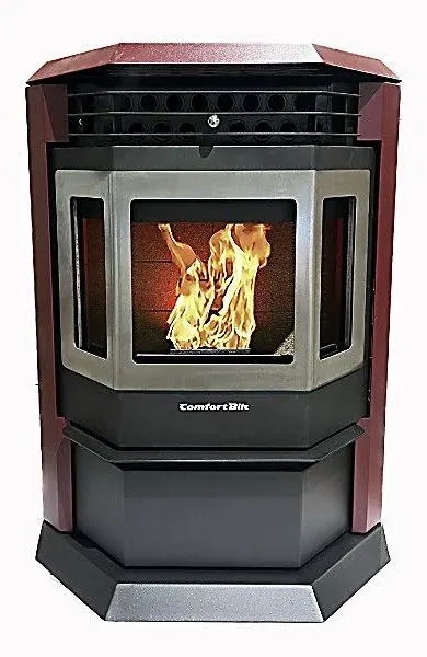 ComfortBilt HP22-SS Pellet Stove Burgundy Stainless Steel Trim - ComfortBilt