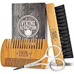 Viking Revolution Beard Comb&Beard Brush Set for Men Natural Boar Bristle