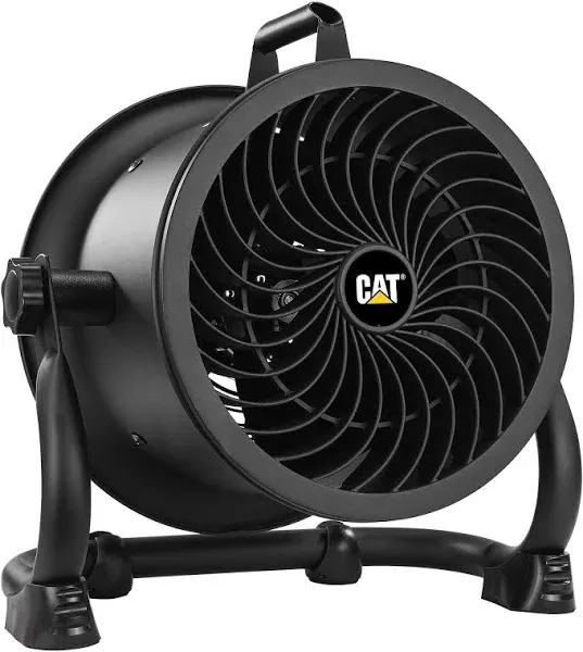 CATERPILLAR CAT HVD-9AC - 9" High-velocity Drum Air Circulator Fan with 360-degree Pivoting Head and Dual Ball Bearing 4-speed Motor, Black