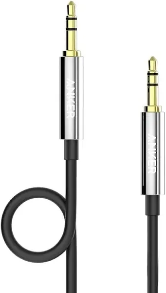 Anker 3.5mm Premium Auxiliary Audio Cable (4ft / 1.2m) AUX Cable for Headphones, iPods, iPhones, iPads, Home / Car Stereos and More (Black)