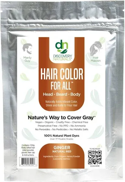 Brown Henna Hair Color For All Kit 100% All Natural Powder Hair Dye & Beard Dye Organic