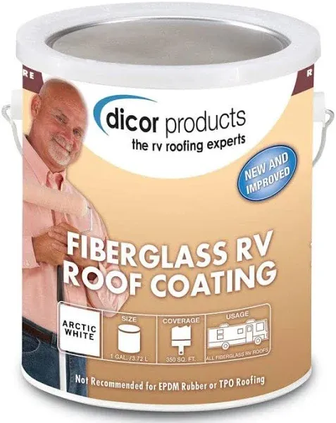 Dicor RP-FRC-1 Fiberglass RV Roof Coating System - White, 1 Gallon