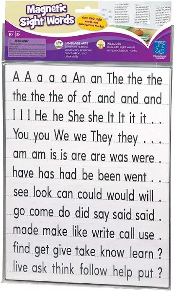 Educational Insights Magnetic Sight Words and Sentence Builders, Over 240 Sight Words & Punctuation Marks: Perfect for Homeschool & Classroom, Ages 5+