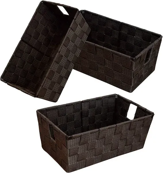 Woven Shelf Storage Tote Basket Bins Container Storage Boxes Cube Organizer With