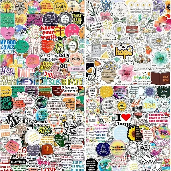 220Pcs Inspirational Christian Stickers, Bible Verse Faith Stickers, Religious Jesus Motivational Stickers for Christmas Water Bottles, Christian Easter Gifts for Kids Men and Women (220pcs)