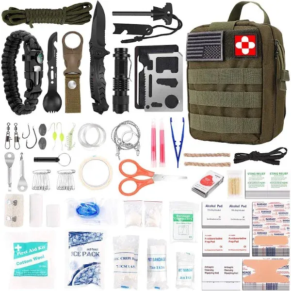 Popular 216 in 1 Survival Gear Tools Trauma First Aid Kit Wilderness Adventure Essential Emergency Hiking survival kits