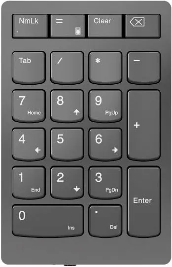 Lenovo Go Wireless Numeric Keypad 4Y41C33791 Storm grey 21 Normal Keys RF Wireless Keypad