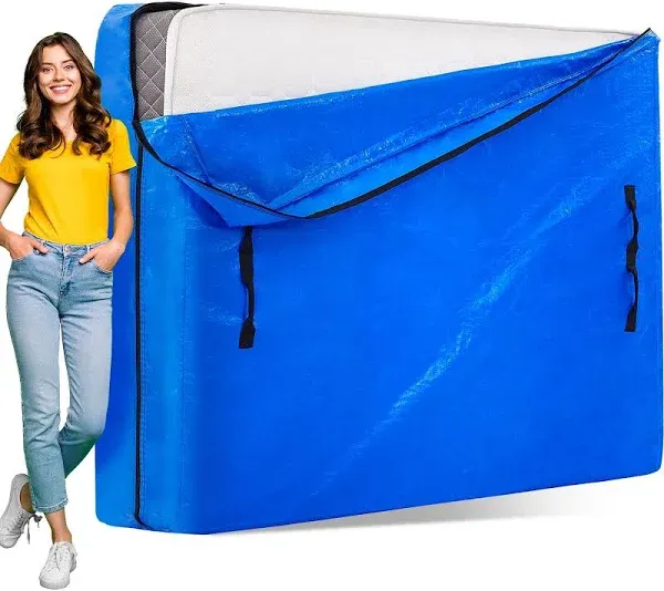 AlexHome Mattress Bags for Moving and Storage - Twin Size - Heavy Duty Tarp Reusable Mattress Storage Bag,Easy Carrier Mattress Moving Cover,Moving Bags,Moving Supplies (Twin Size)