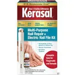 Kerasal Multi-Purpose Nail Repair and Electric Nail File Kit - Nail Repair for Damaged Nails - Nail Care Kit Includes 0.43 fl oz Solution and Electric