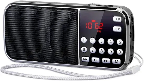 prunus j-189 bluetooth am fm radio, small portable radio - dual speaker heavy...