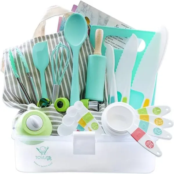 ⚡️Tovla Jr Kids Cooking Baking  Set With Storage Case Real Accessories &amp; Utensil