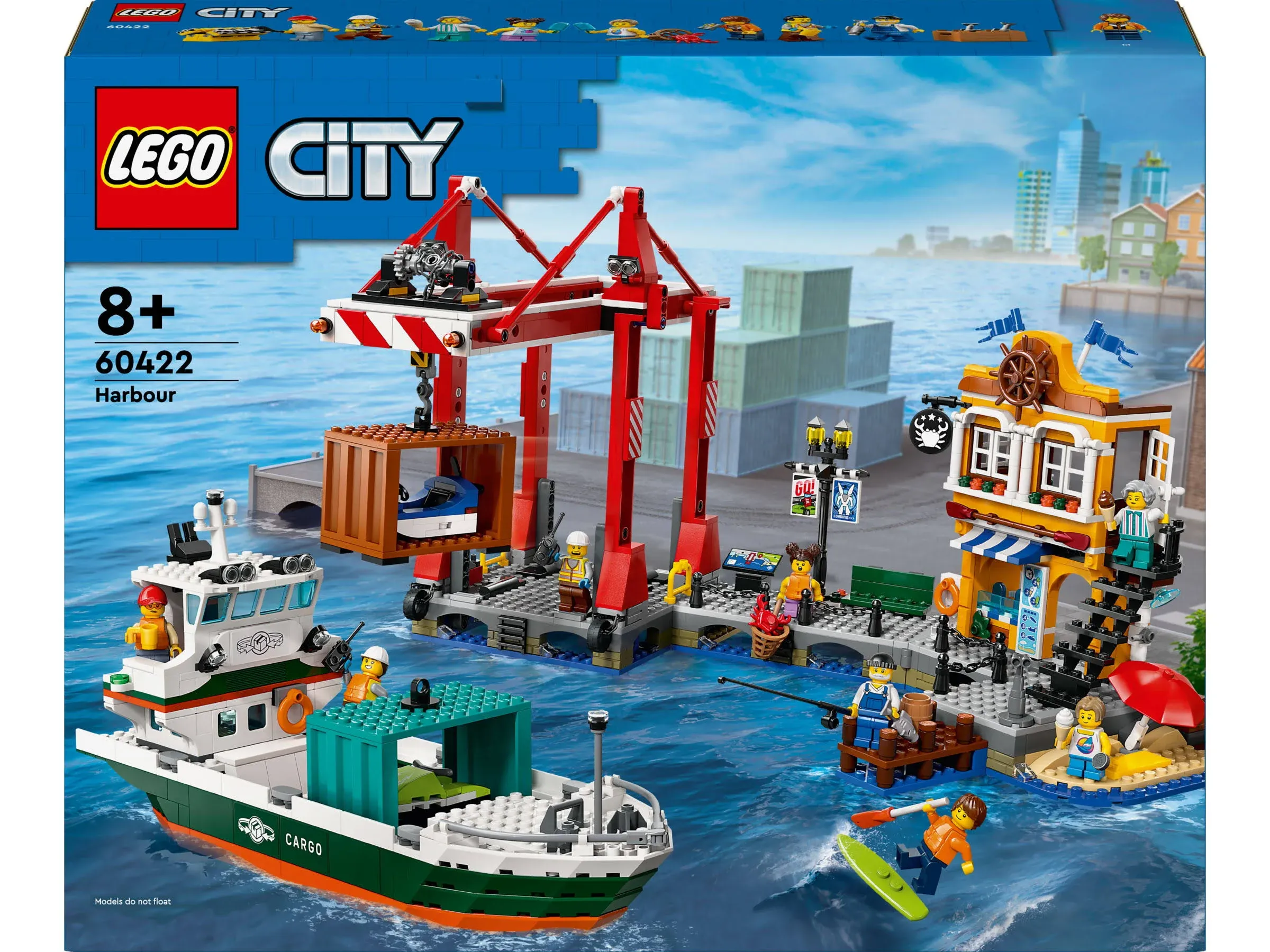 BRICKCOMPLETE Lego City Set: 60422 Port with Cargo Ship, 60409 Mobile Construction Crane & 30665 Jungle Explorer with Baby Gorilla