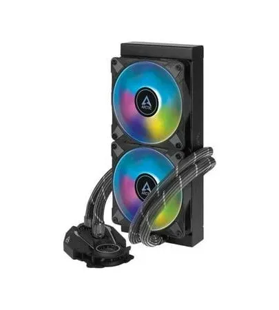 ARCTIC ACFRE00093A Liquid Freezer II 240 A-RGB - Multi-Compatible All-in-one CPU AIO Water Cooler with A-RGB, Compatible with Intel & AMD, efficient PWM-Controlled Pump, Fan Speed: 200-1800 RPM -Black