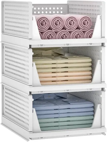 Homde 3 Pack Stackable Closet Organizer