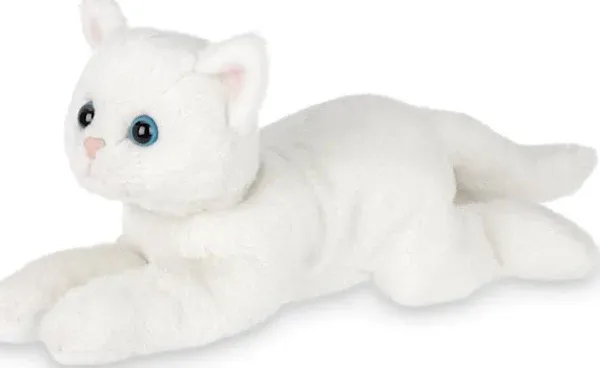 Bearington Collection Lil&#039; Muffin White Kitty Cat 10&#034; Plush Stuffed Animal