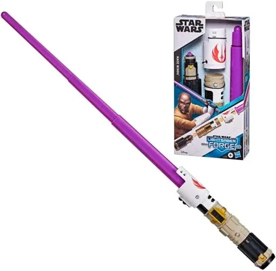 STAR WARS Lightsaber Forge Mace Windu Extendable Purple Lightsaber Toy, Customizable Roleplay Toy for Kids Ages 4 and Up, Multi-Colored, Standard, (F1164)