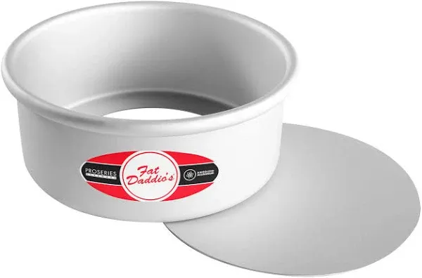 FAT DADDIOS ROUND CHEESECAKE PAN 7 x 3 IN SILVER 3 DEEP ANODIZED ALUMINUM SAFER