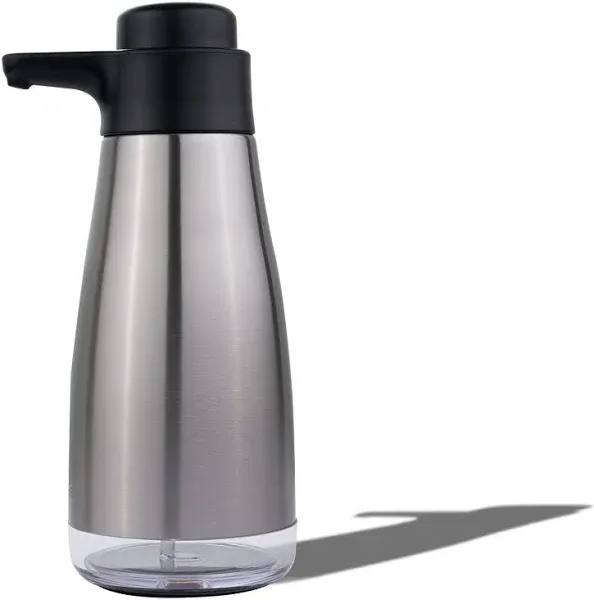 Convenient 15 fl. oz Liquid Soap Dispenser in Durable Stainless Steel Finish