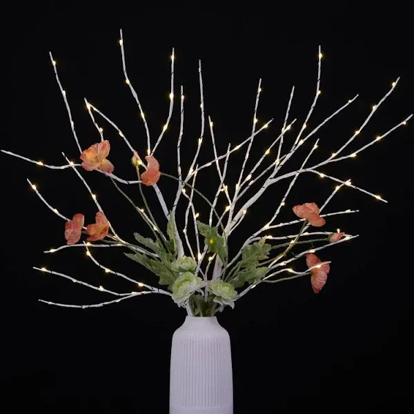 Lightshare Twins 32in Lighted Artificial Twig Birch Tree Branch