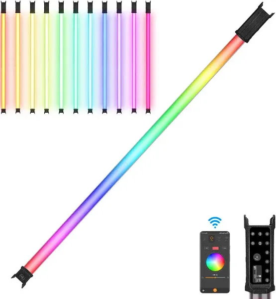 LUXCEO P120 Waterproof RGB LED Video Light Wand 120cm IP68 CRI 95+ with Built-in Battery & Remote Control for Photographers