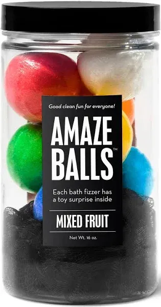 AMAZEBALLS Bath Fizzer Balms TOY SUPRISE INSIDE Mixed Fruit 12 oz CRACKED LID