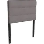 Flash Furniture Paxton Channel Stitched Fabric Upholstered Adjustable Height Headboard, Gray, Twin