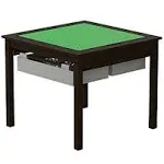 Utex 2 in 1 Kids Construction Play Table with Storage Drawers and Built in Plate