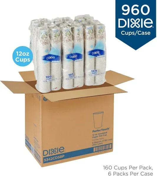 DIXIE Perfectouch Paper Hot Cups 12 Oz