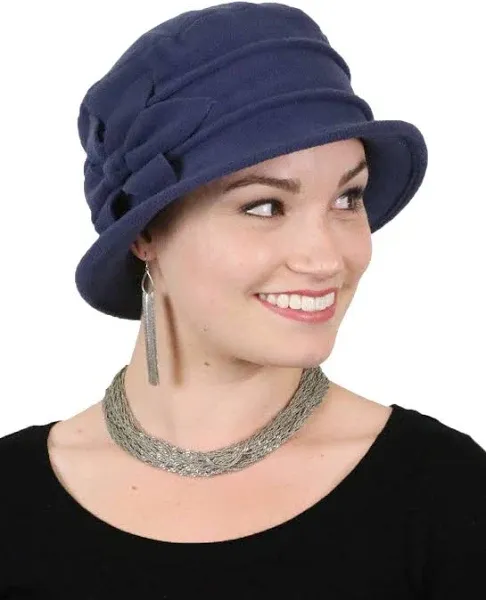 Fleece Flower Cloche Hat for Women Cancer Headwear Chemo Ladies Head Coverings