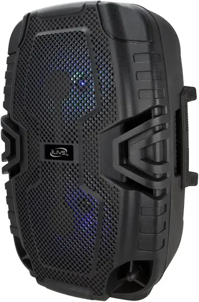 iLive Wireless Tailgate Party Speaker, LED Light Effects, Carry Handle, Black...