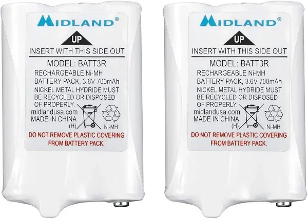 Midland® – AVP14 Rechargeable Battery Packs LXT600, T50 T60, White, 3.15x 2.3X 0.5