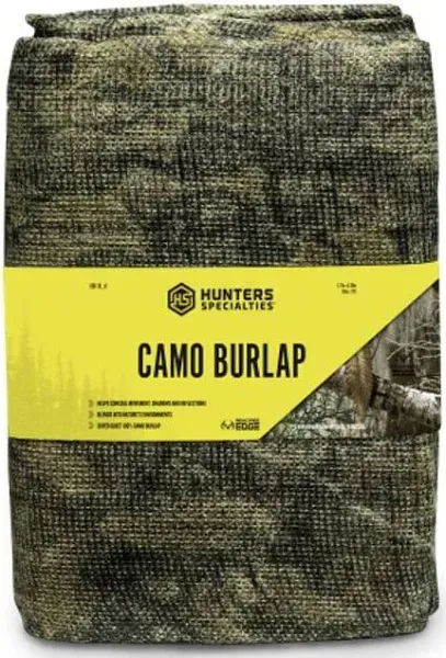 Hunters Specialties Camo Burlap - Hunting Durable Lightweight Quiet Realistic Concealment Camouflage Material for Treestands, Blinds, Realtree Edge, 54" x12'