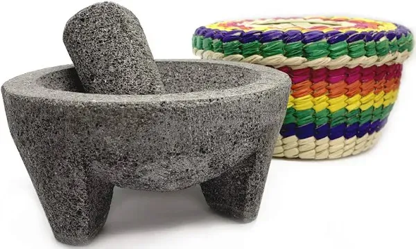 Verve Culture Molcajete with Tortilla Basket