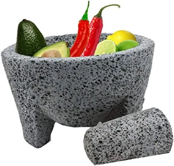 Molcajete Authentic Handmade Mexican Mortar and Pestle 8.5&#034;