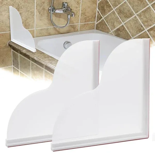 Shower Splash Guard, 2pcs Tub Water Splash Guard with Self-Adhesive Splash Guard for Bathtub Corner to Keep Water in Shower or Bath(7.87X7.87In)