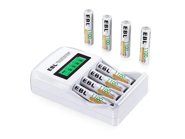 Rechargeable AAA Batteries 1100mAh (8 Counts) with 907 LCD Individual AA/AAA ...