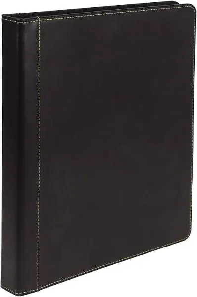 Samsill Contrast Stitch Leather Ring Binder