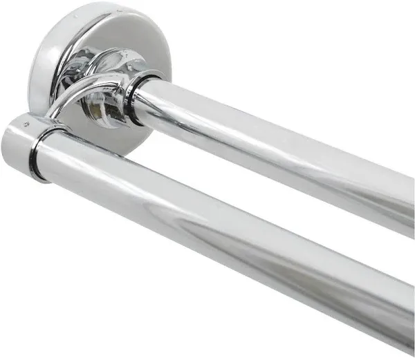 Rustproof Double Shower Curtain Rod, with Choice of Tool-Free Tension or Permane