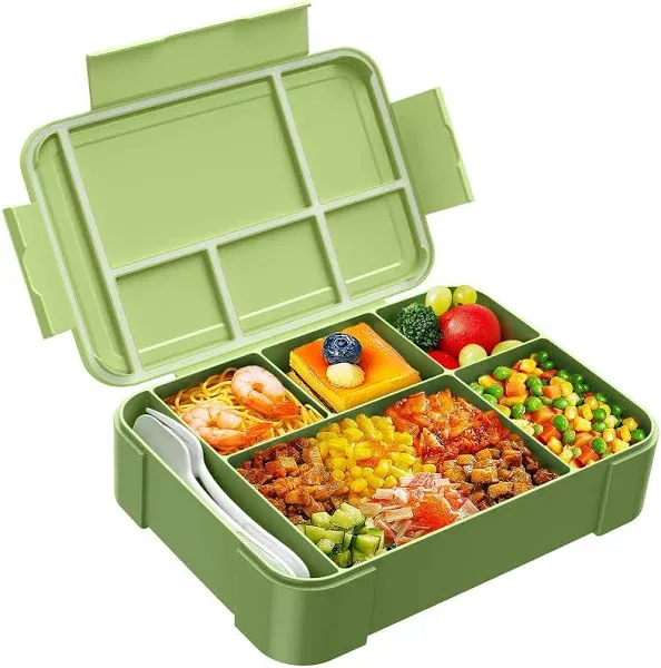 Jelife Lunch Box Kids Bento Box 1450ml Leakproof 6 Compartments Kids Bento Box Back to School