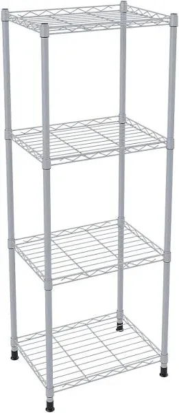 4 Tier Fixed Layer Spacing Storage Shelf Metal Storage Rack Wire Shelving Unit 