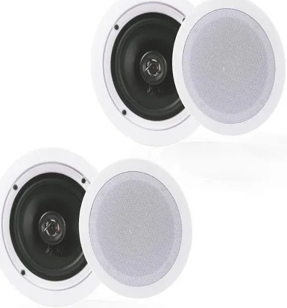 Pair 5.25” Flush Mount In-Wall In-Ceiling 2-Way Home Speaker System Spring Loade