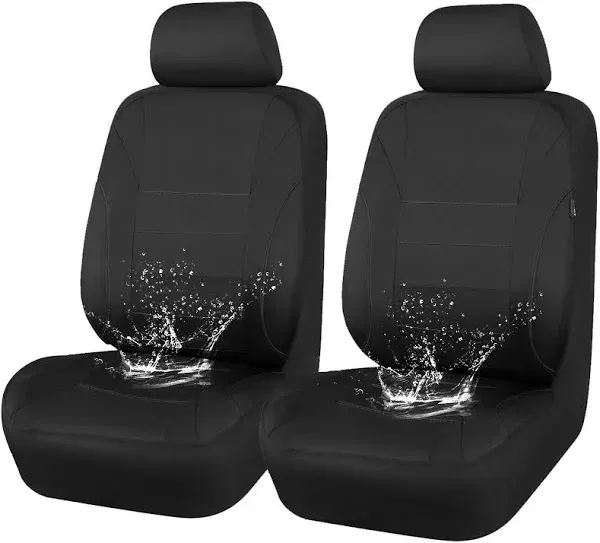 CAR PASS Neoprene EVA Waterproof car seat Covers Front Seats Only, Universal fit for SUV Vehicles Automotive with 5mm Composite EVA Inside,Airbag Compatible (Two Seats, Black and Black)