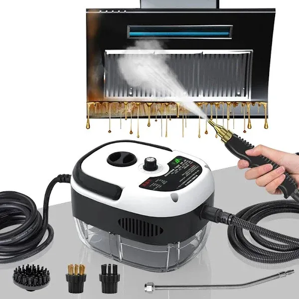 Steam Cleaner, 2500W High Handheld Steam Cleaner, 6 High Speeds Pressure Temperature Steam Cleaning Machine with 3 Brush Heads for Kitchen Furniture Bathroom Car