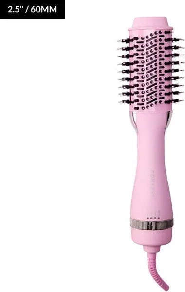 FoxyBae All-in-One Hair Styler - Ceramic Oval Barrel Blow Dryer Brush (75mm) for Drying, Curling, Volumizing & Straightening Hair [Party Pink]