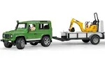 Land Rover Defender with JCB & Trailer - Scale 1/16 - 3+ Years