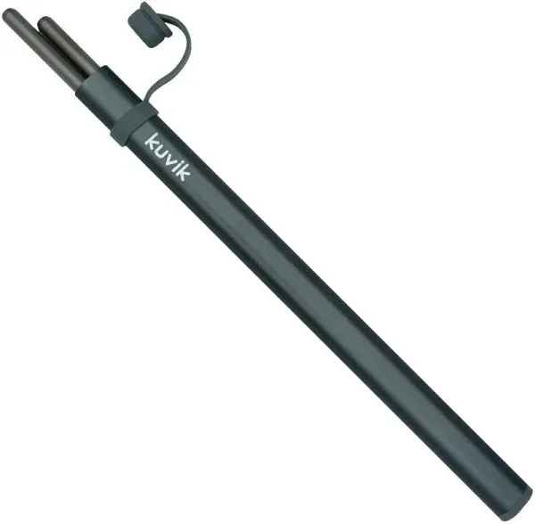 Kuvik Titanium Chopsticks with Gray Carrying Case - Ultralight and Reusable